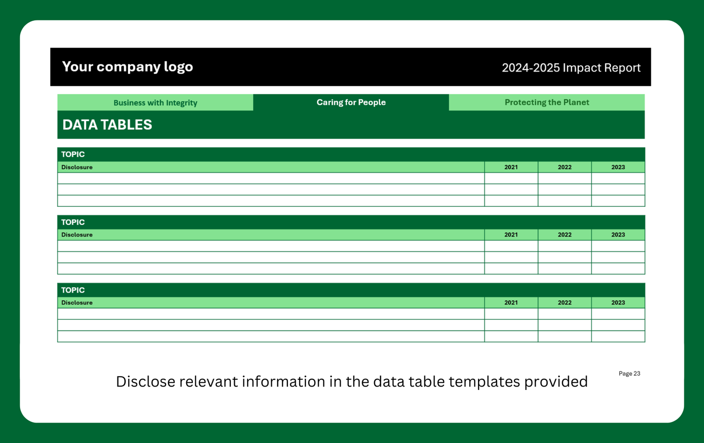 Annual ESG Report Template